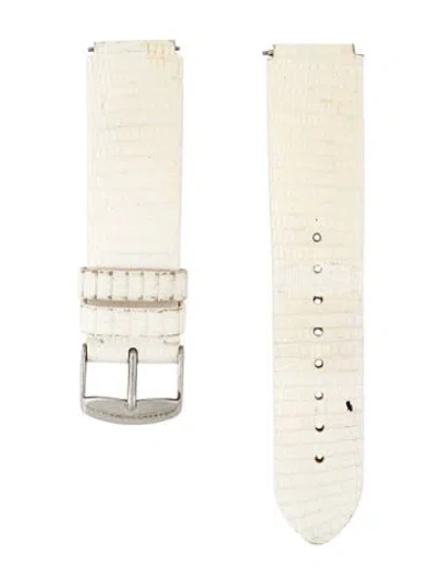Pre-owned Philip Stein 21mm Watch Strap In White