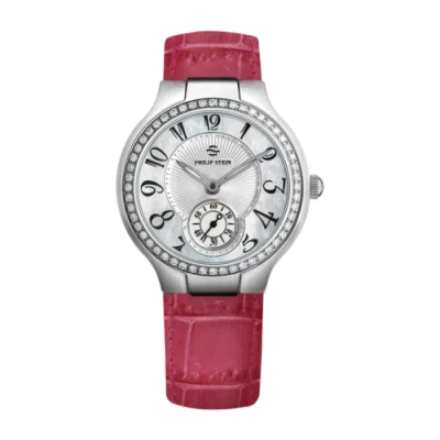 Pre-owned Philip Stein Classic Diamond Round Small - Model 41d-fmop-cstadp Watch