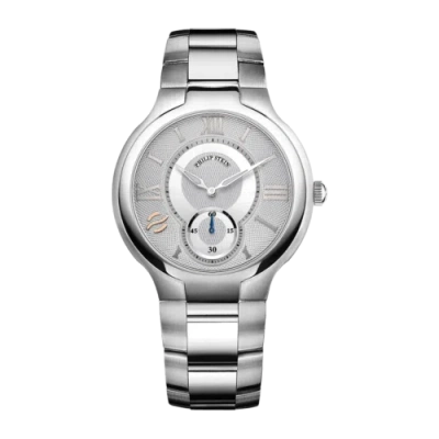 Pre-owned Philip Stein Classic Round Large - Model 42-sil-ss Watch