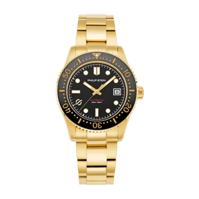 Pre-owned Philip Stein Hero - Model 38agp-blk-ssgp Watch