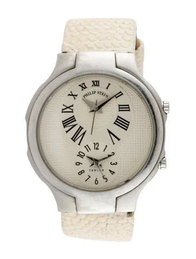 Pre-owned Philip Stein Teslar Dual Time Watch In Multi