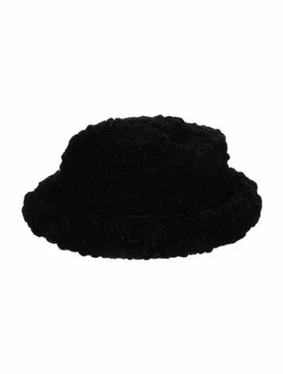 Pre-owned Philip Treacy Chenille Bucket Hat In Black