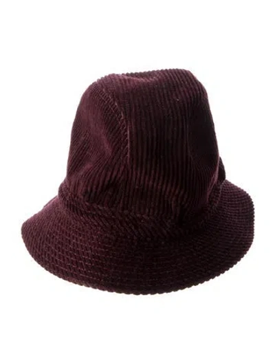 Pre-owned Philip Treacy Corduroy Cloche Hat In Burgundy