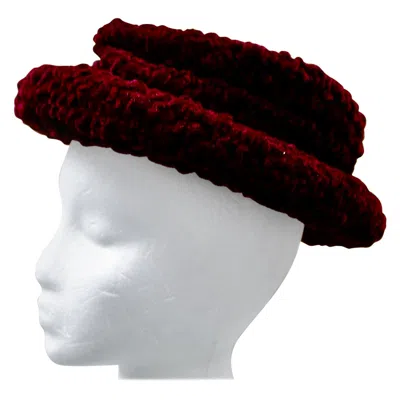 Pre-owned Philip Treacy Cranberry Rushed Velvet Hat In Gray