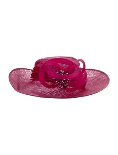 Pre-owned Philip Treacy Crystal Embellished Hat In Pink