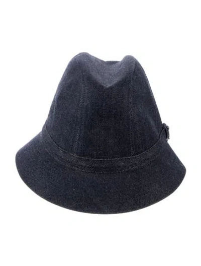 Pre-owned Philip Treacy Denim Bucket Hat In Blue