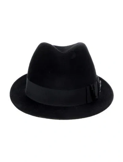 Pre-owned Philip Treacy Fedora Bucket Hat In Black