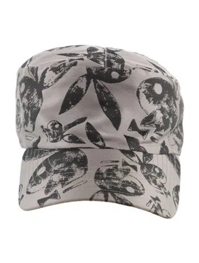 Pre-owned Philip Treacy Printed Canvas Baseball Cap In Gray