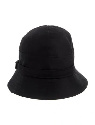 Pre-owned Philip Treacy Women's Cotton Bucket Hat In Black