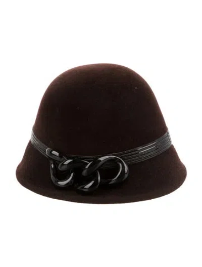 Pre-owned Philip Treacy Wool Fedora Hat In Brown