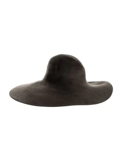 Pre-owned Philip Treacy Wool Wide Brim Sun Hat In Gray