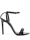 Philipp Plein Logo-plaque 125mm Leather Sandals In Black
