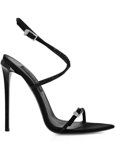 Philipp Plein 120mm Crystal-embellished Buckle Sandals In Black