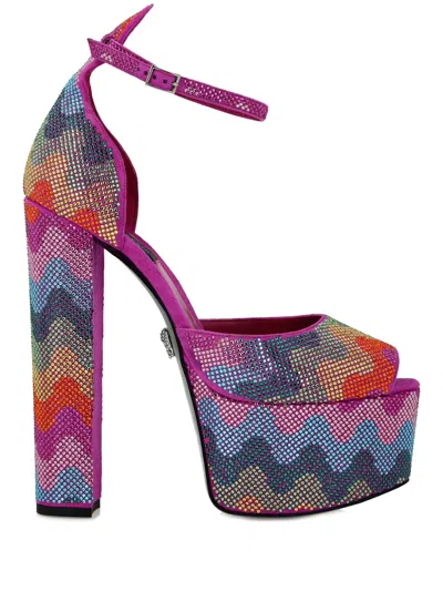 Philipp Plein 120mm Crystal-embellished Leather Sandals In Multi