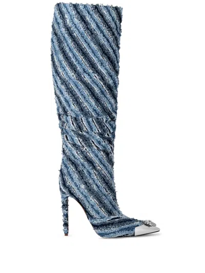 Philipp Plein Flat Ankle Boot Woman Color Turquoise In Multi