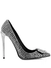 Philipp Plein Strass High Plein Heels Decollete Gothic Plein In Black