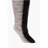 Philipp Plein 12cm Leather Studded Fashion Show Over The Knee Boots