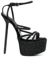 Philipp Plein 170mm Embellished Platform Sandals In Black