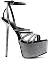 Philipp Plein 180mm Embellished Platform Sandals In Silver