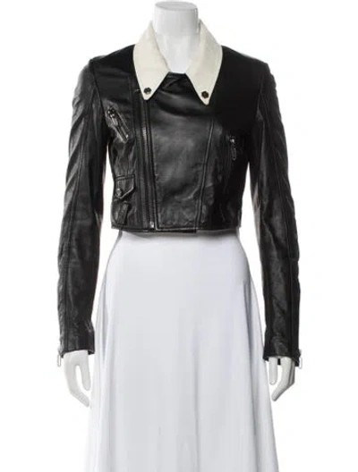 Pre-owned Philipp Plein 2014 Lamb Leather Biker Jacket In Black