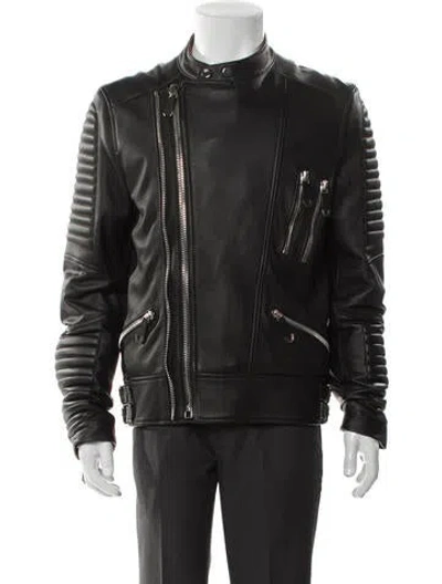 Pre-owned Philipp Plein 2017 Lamb Leather Moto Jacket W/ Tags In Black