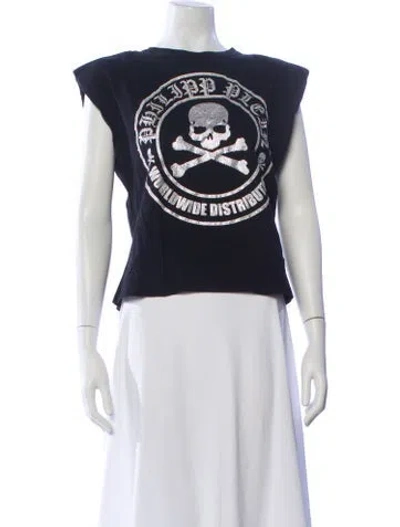 Pre-owned Philipp Plein 2022 Graphic Print T-shirt In Black