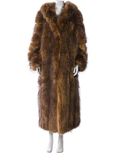 Pre-owned Philipp Plein 2024 Faux Fur Coat W/ Tags In Brown