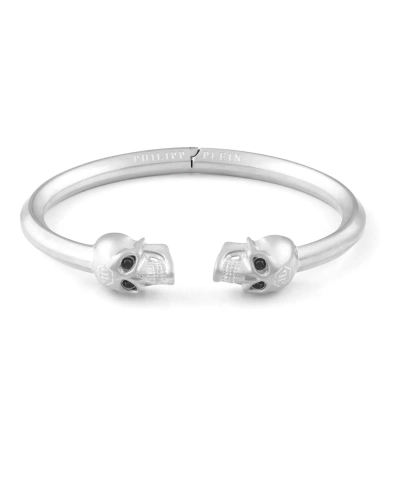 Philipp Plein 3d $kull Stainless Steel Bangle Bracelet In Silver