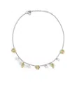 Philipp Plein Necklace With Alternating Gold-tone And Crystal Charms In Metallic