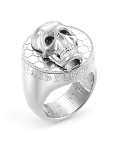 Philipp Plein 3d $kull Crystal Ring In Silver