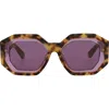 Philipp Plein Tortoiseshell Square-frame Acetate Sunglasses With Saddle Nose Bridge In Brown