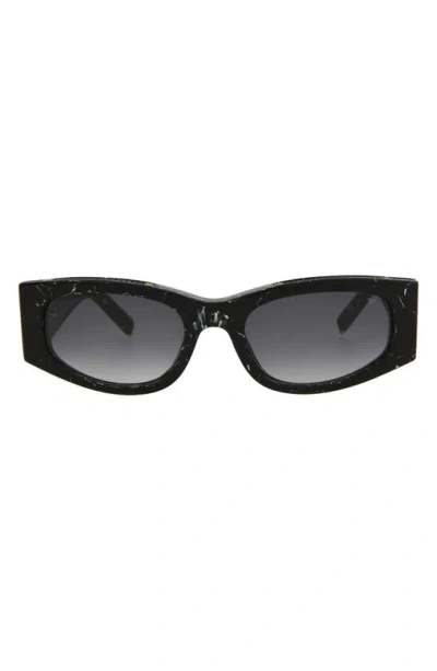 Philipp Plein 55mm Oval Sunglasses In Black