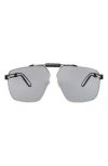Philipp Plein 63mm Shield Sunglasses In Metallic