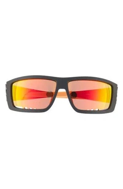 Philipp Plein 64mm Rectangular Sport Sunglasses In Black