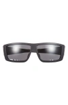 Philipp Plein 64mm Sport Square Sunglasses In Black Black Smoke