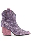 Philipp Plein 80mm Crystal-embellished Boots In Purple