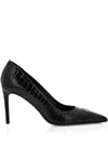 Philipp Plein 90mm Crocodile-embossed Pumps In Black