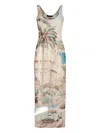 Philipp Plein Abstract-print Midi Dress In Neutrals