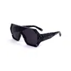 Philipp Plein Gray Acetate Sunglasses In Black
