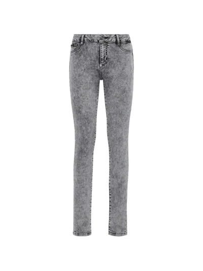 Philipp Plein Acid-wash Jeggings In Gray
