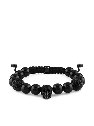 Philipp Plein Agate-beads Bracelet In Black