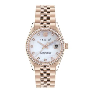 Pre-owned Philipp Plein Analog “date Superlative” Women's Rose-gold Tone Watch - Pwyaa0623