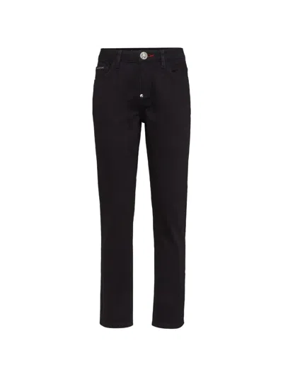 Philipp Plein Angel Boyfriend Jeans In Black
