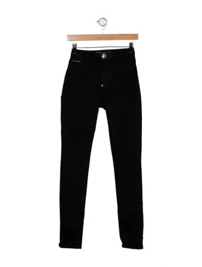 Pre-owned Philipp Plein Angel Wing Skinny Leg Jeans In Black