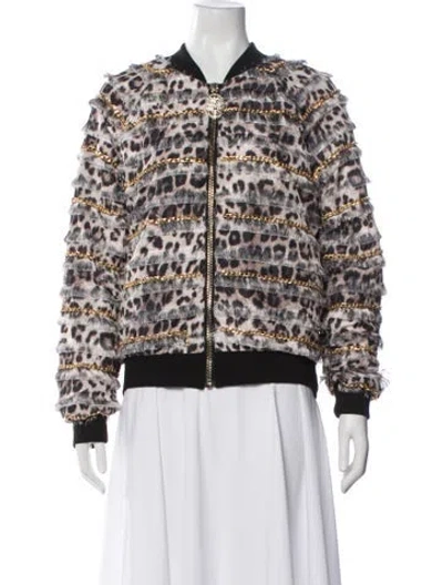 Pre-owned Philipp Plein Animal Print Bomber Jacket In Multi