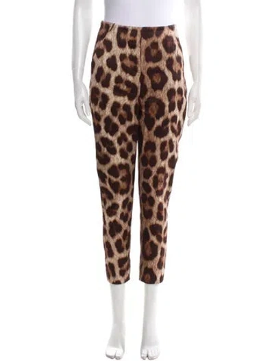 Pre-owned Philipp Plein Animal Print Skinny Leg Pants In Brown