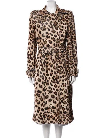Pre-owned Philipp Plein Animal Print Trench Coat In Neutrals