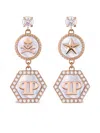 Philipp Plein Appliqué Drop Earrings In Pink