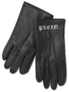 Philipp Plein Appliqué-logo Leather Gloves In Black