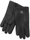 Philipp Plein Appliqué-logo Leather Gloves In Black